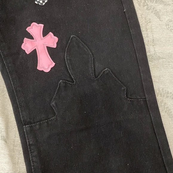 Chrome Hearts Patch Cross Washed Black Jeans Mens Size 32 - Picture 2 of 8